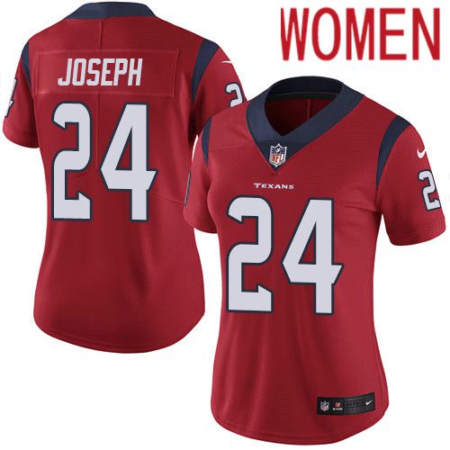Women Houston Texans #24 Johnathan Joseph Red Nike Vapor Limited NFL Jersey->women nfl jersey->Women Jersey